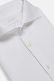 Szűk szabású pólóing Filo Di Scozia pique anyagból, White, hi-res