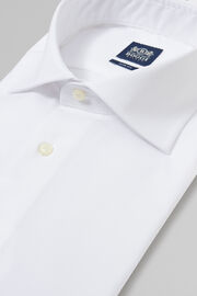 White slim fit stretch cotton shirt, White, hi-res
