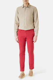 Stretch Cotton Trousers, Red, hi-res
