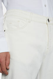 Crèmekleurige jeans van stretchdenim, Cream, hi-res