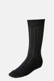 Vanise Rib Cotton Blend Socks, Navy - Grey, hi-res