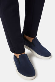 Slip-Ons In Navy Blue Technical Fabric, Navy blue, hi-res
