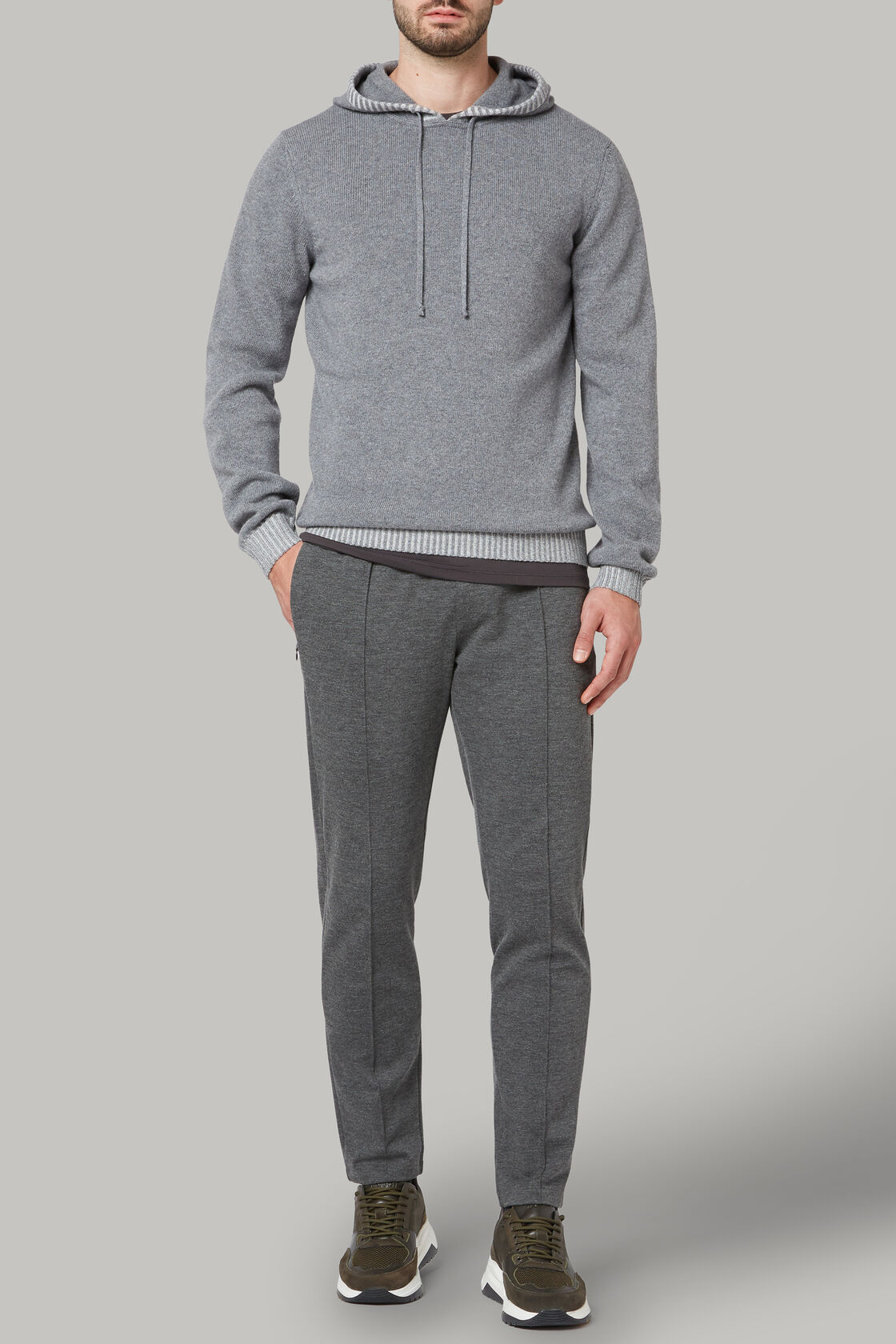 Cashmere blend hoodie sweater, , hi-res