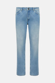 Light Blue Stretch Denim Jeans, Light Blue, hi-res