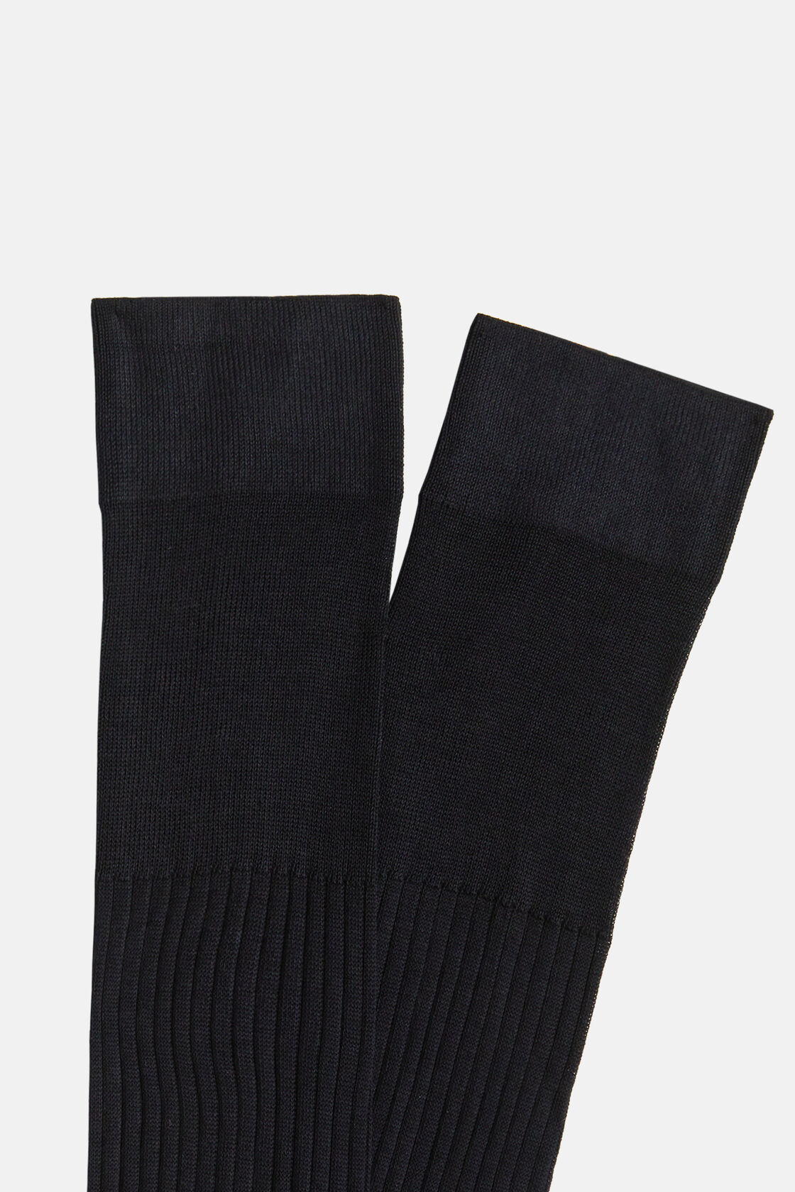 Ribbed Cotton Socks, Blue, hi-res