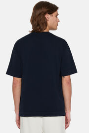 Camiseta De Punto Azul Marino De Algodón Pima, Azul  Marino, hi-res