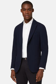 Navy Cotton B Jersey Jacket, Navy blue, hi-res