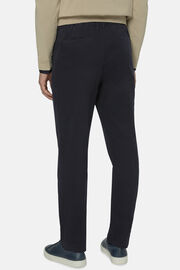 Stretch Cotton Trousers with Front Pleats, , hi-res