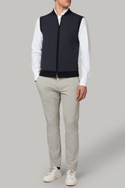 Black knit waistcoat in wool and technical jersey, Navy blue, hi-res