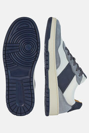 Δερμάτινα αθλητικά παπούτσια, σε γκρι και ναυτικό μπλε, Navy - Grey, hi-res