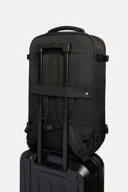 Black Recycled Fabric Cargo Travel Rucksack, Black, hi-res