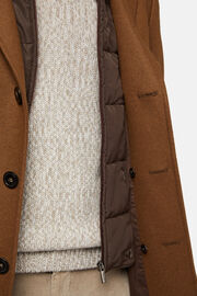 Wool Jersey Coat with Bib, Hazelnut, hi-res