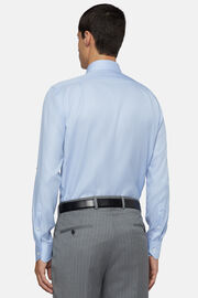 Camisa de algodão pied-de-poule azul celeste, Regular, Light Blue, hi-res