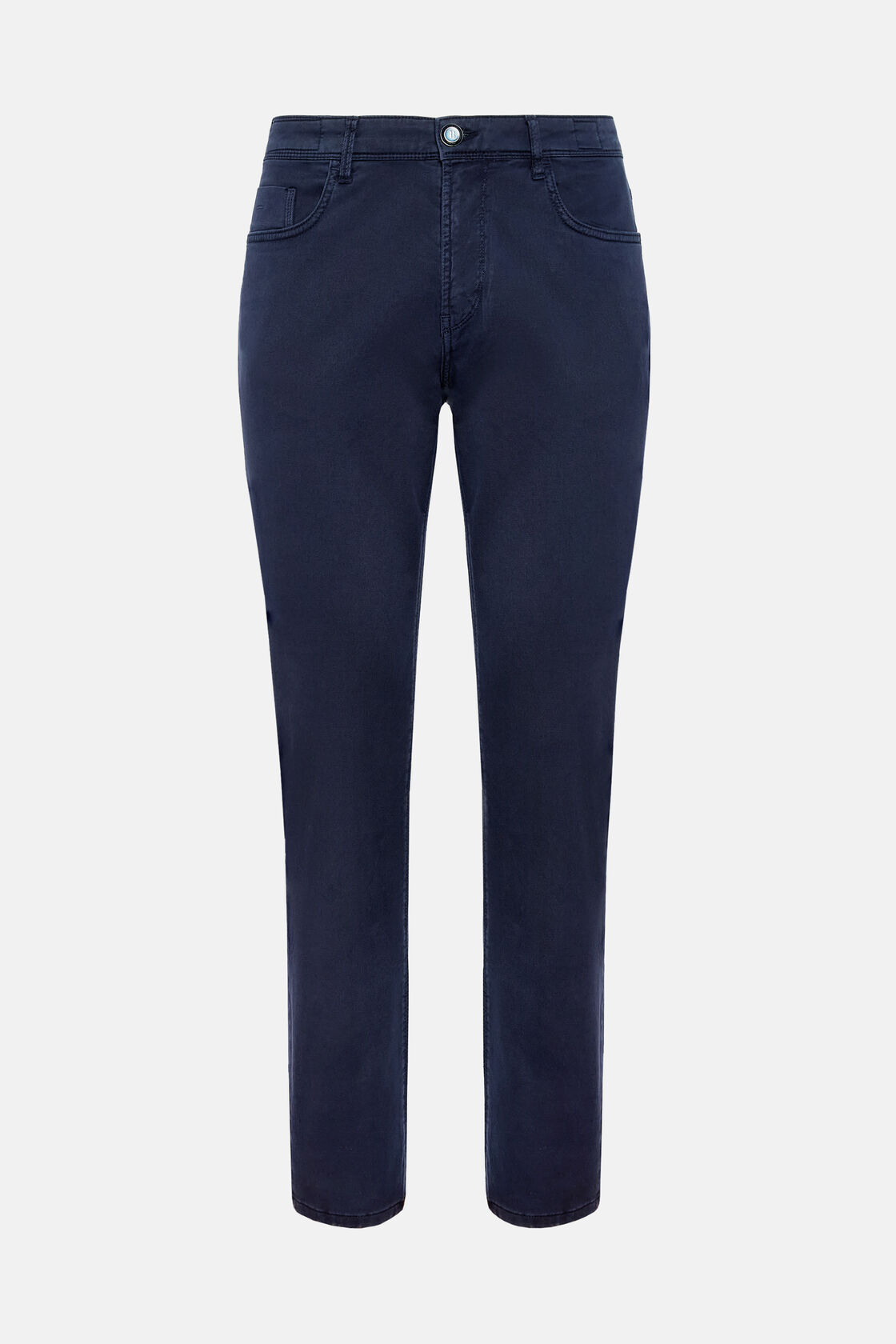 Jeansy z elastycznej bawełny i tencelu, Navy blue, hi-res