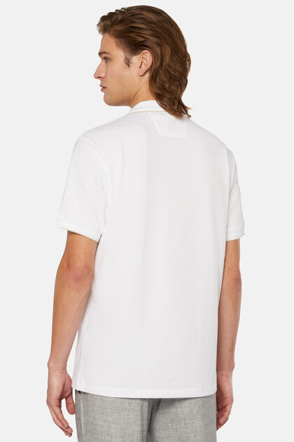 Koszulka polo z ekologicznej i wydajnej piki, White, hi-res