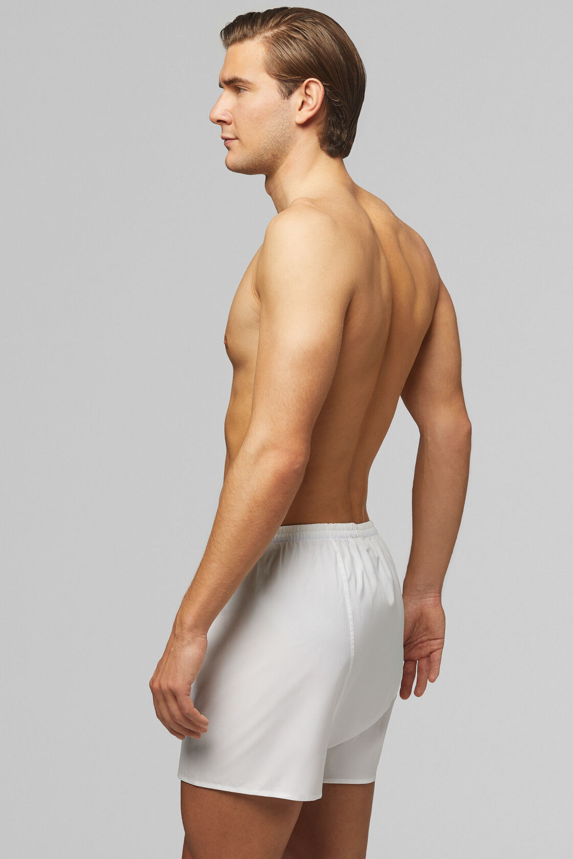 Cotton boxer shorts, Plain white, hi-res