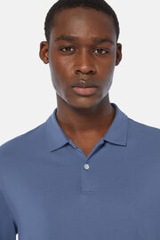 Spring Polo Shirt in Sustainable High-Performance Piqué, Air-blue, hi-res