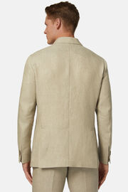 Dove Grey Pure Linen Jacket, Taupe, hi-res