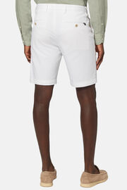 Stretch Cotton and Tencel Bermuda Shorts, White, hi-res