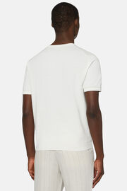 T-shirt Blanc En Maille Crêpe De Coton, Blanc, hi-res
