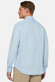 Błękitna koszula lniana, klasyczny fason, Light Blue, hi-res