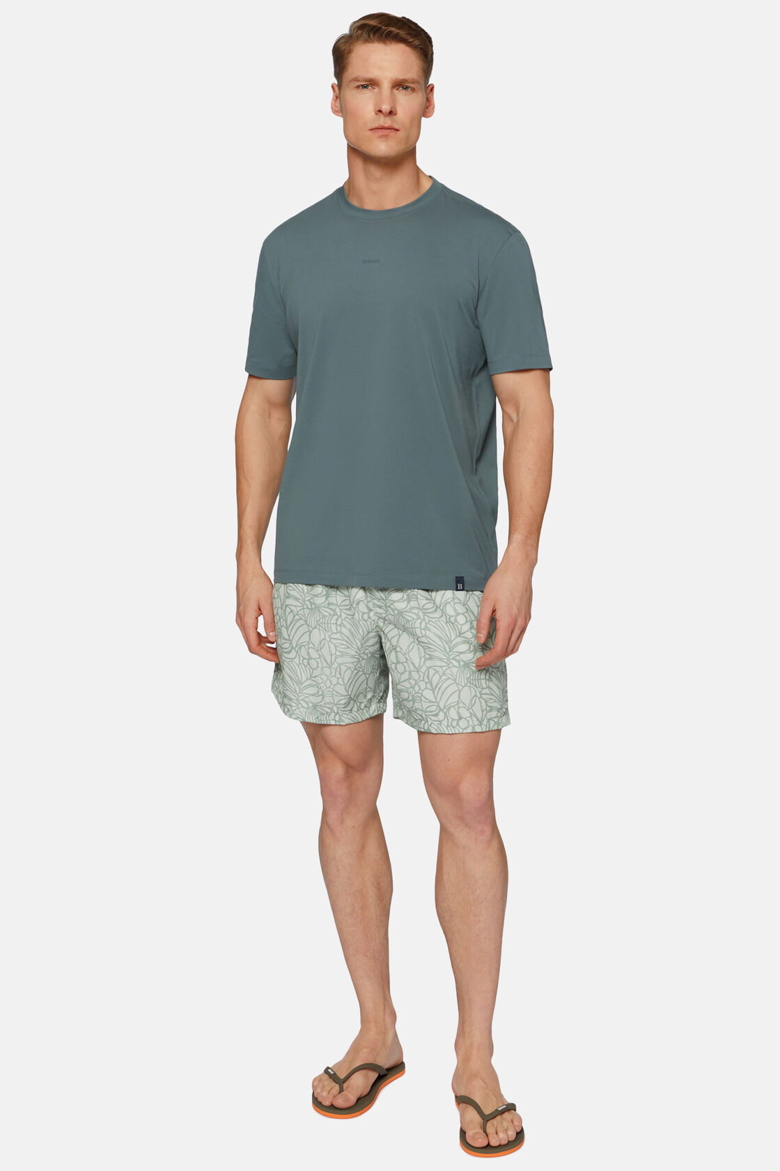 T-Shirt aus elastischer Supima-Baumwolle, Grün, hi-res