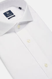 Weißes slim fit baumwoll-pin point hemd, Weiß, hi-res