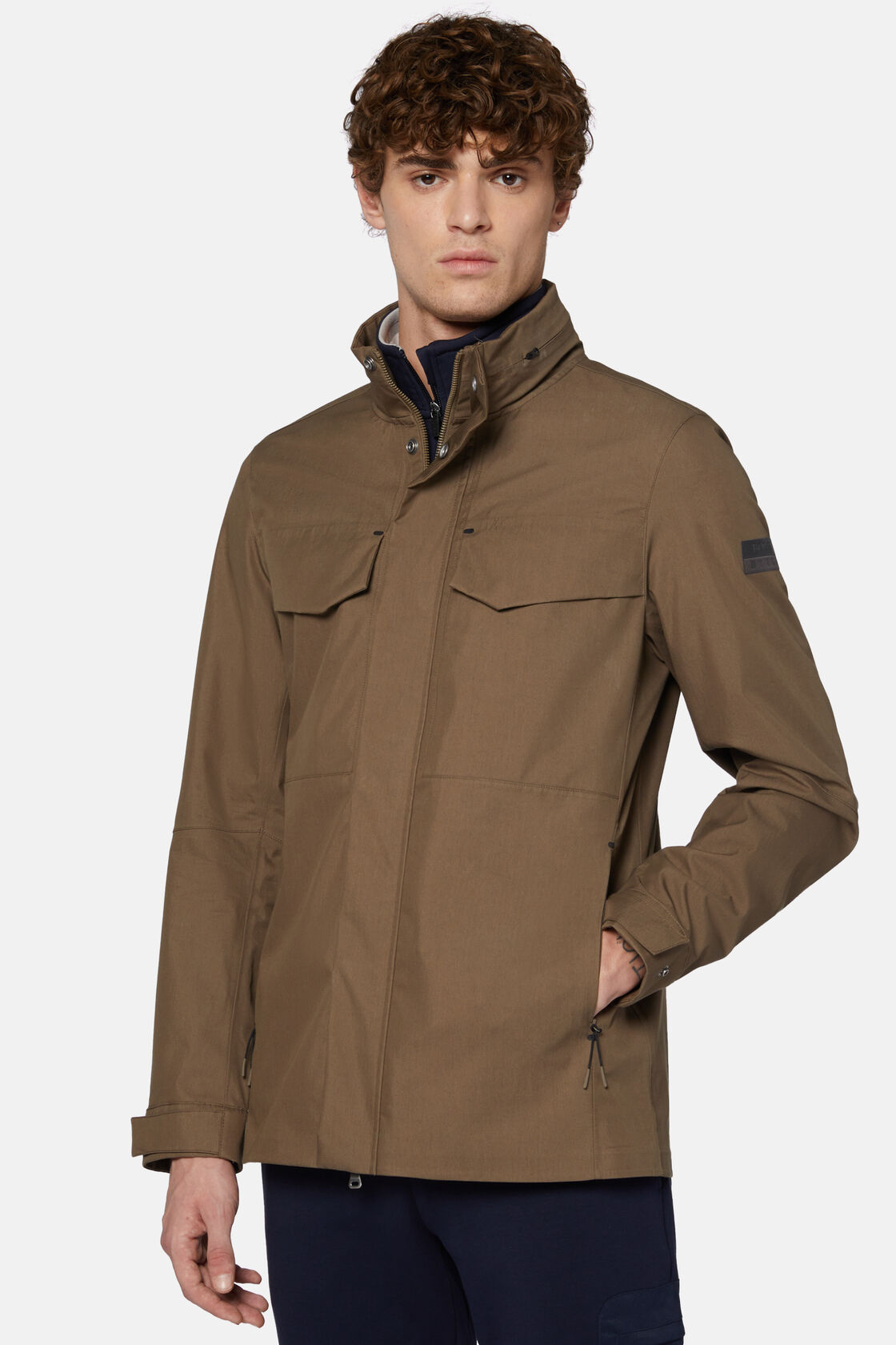 Field Jacket En Coton Nylon, Taupe, hi-res