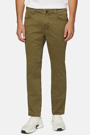 Stretch Cotton Jeans, Military Green, hi-res