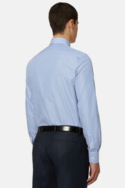 Slim Fit Blue Striped Cotton Shirt, Blue, hi-res
