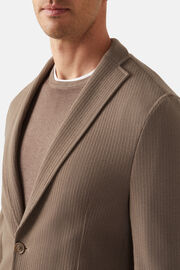 Dove Grey Bridge Jacket in B Jersey Wool and Cotton, Taupe, hi-res