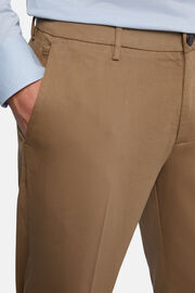 Pantalon En Coton Tencel Extensible, Noisette, hi-res