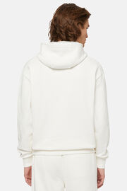 Sweatshirt met capuchon in biologische katoenmix, White, hi-res