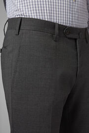 Slim Fit Stretch Wool Trousers, Medium grey, hi-res