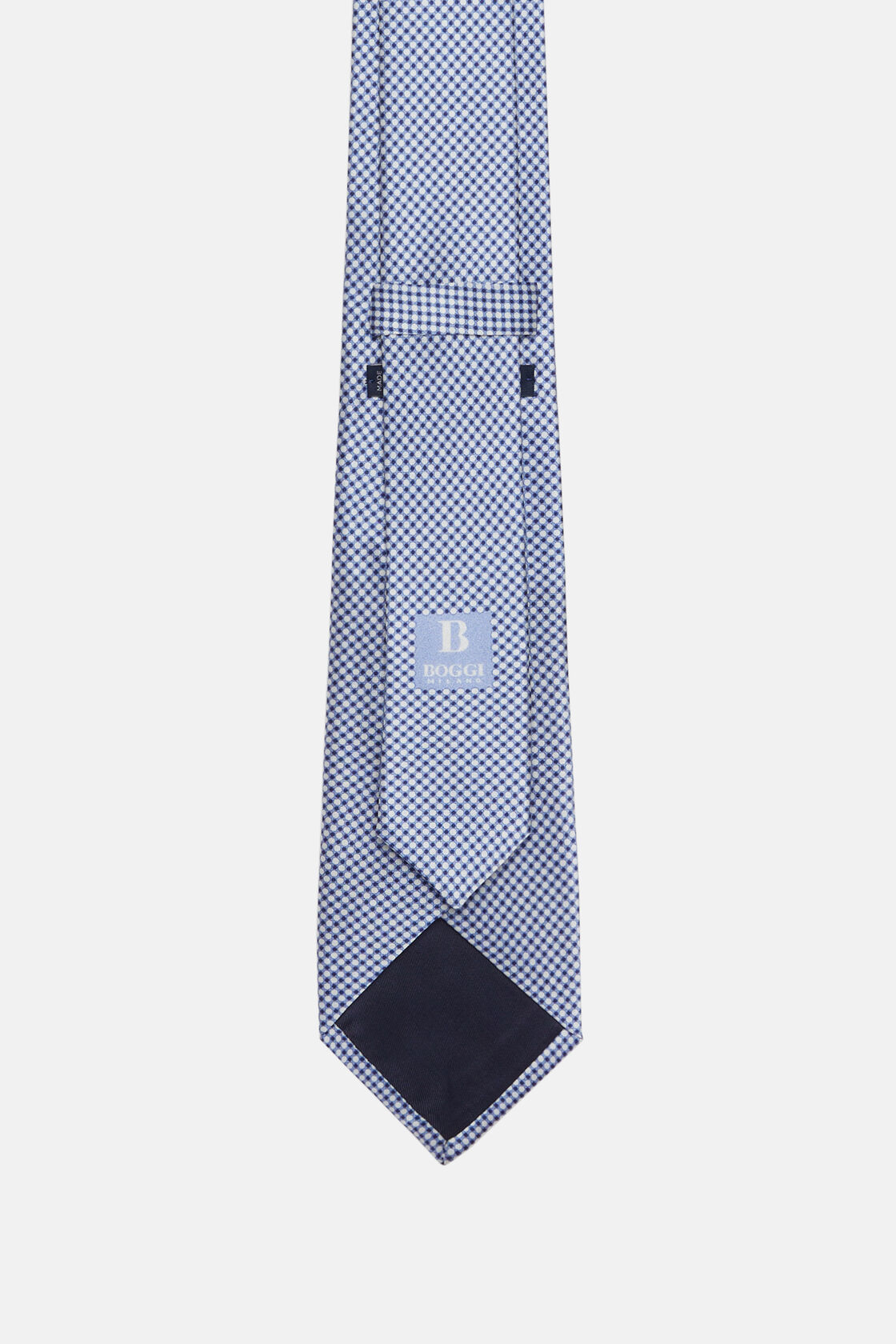 Jedwabny odświętny krawat z nadrukiem, Light Blue, hi-res