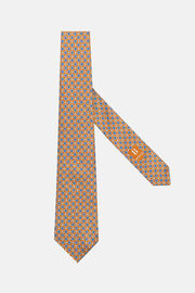 Cravate Motif Médaillons En Soie, Orange, hi-res