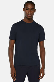 T-Shirt in Sustainable Performance Pique, Navy blue, hi-res