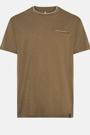T-Shirt in Cotton and Tencel Jersey, Military Green, hi-res