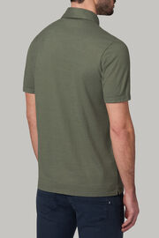 Regular fit linen cotton jersey polo shirt, Military Green, hi-res
