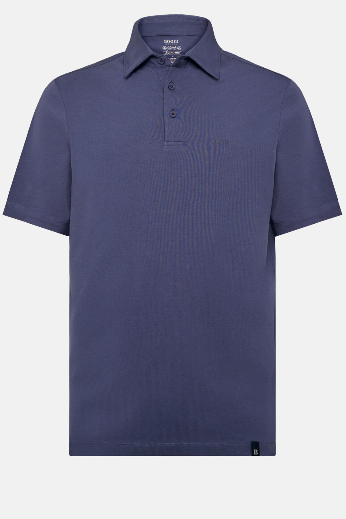 Polo Shirt In Stretch Supima Cotton, Medium Blue, hi-res
