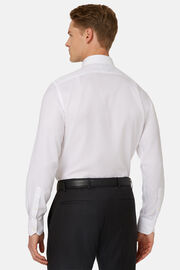 Camisa de algodão dobby branca de ajuste regular, White, hi-res