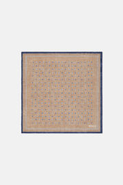 Polka Dot Pattern Linen Pocket Square, Taupe, hi-res