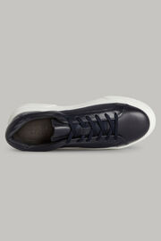 NAVY BLUE SNEAKERS IN TECHNICAL FABRIC AND LEATHER, Navy blue, hi-res
