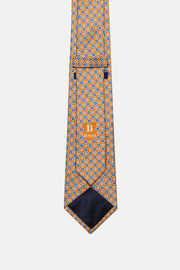 Gravata de seda com padrão de medalhões, Orange, hi-res
