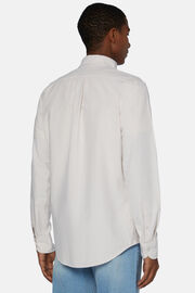 Bezowa koszula z bawełny organicznej typu Oksford, fason klasyczny, Sand, hi-res