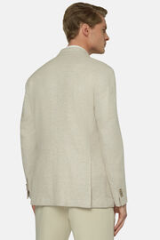 Beige Melange Linen/Cotton B Jersey Jacket, Beige, hi-res