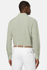 Groen tencel/linnen regular fit overhemd, Green, hi-res