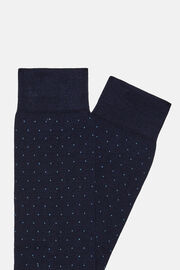 Pöttyös zokni pamutkeverékből, Navy blue, hi-res