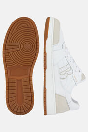 Sneakers Con Macro Logo In Pelle Bianche, Bianco, hi-res