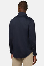 Camisa estilo polo de punto japonés regular fit, AZUL MARINO OSCURO, hi-res